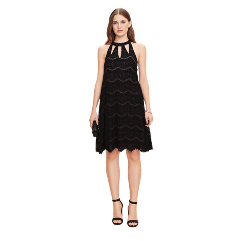 Love Fire Black Lace Shift dress Size M